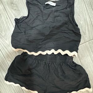 Petal Pup Black and Cream Women's 2piece Set